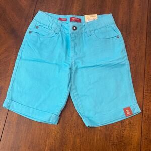 Arizona Jean Co girls Bermuda shorts fresh aqua color size 14 reg